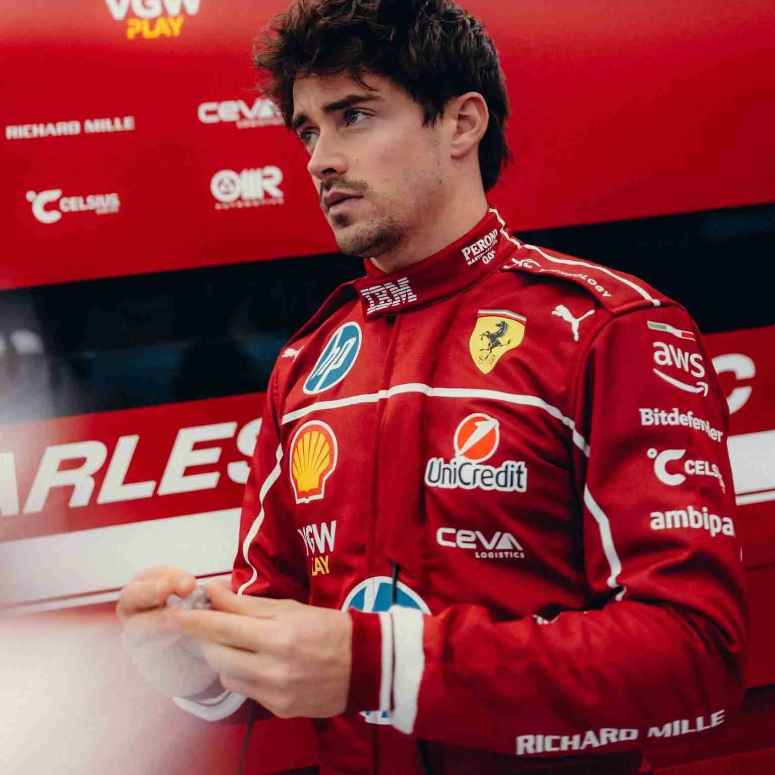 Charles Leclerc 2025 Scuderia Ferrari HP F1 Racing Suit - headgrid.fr