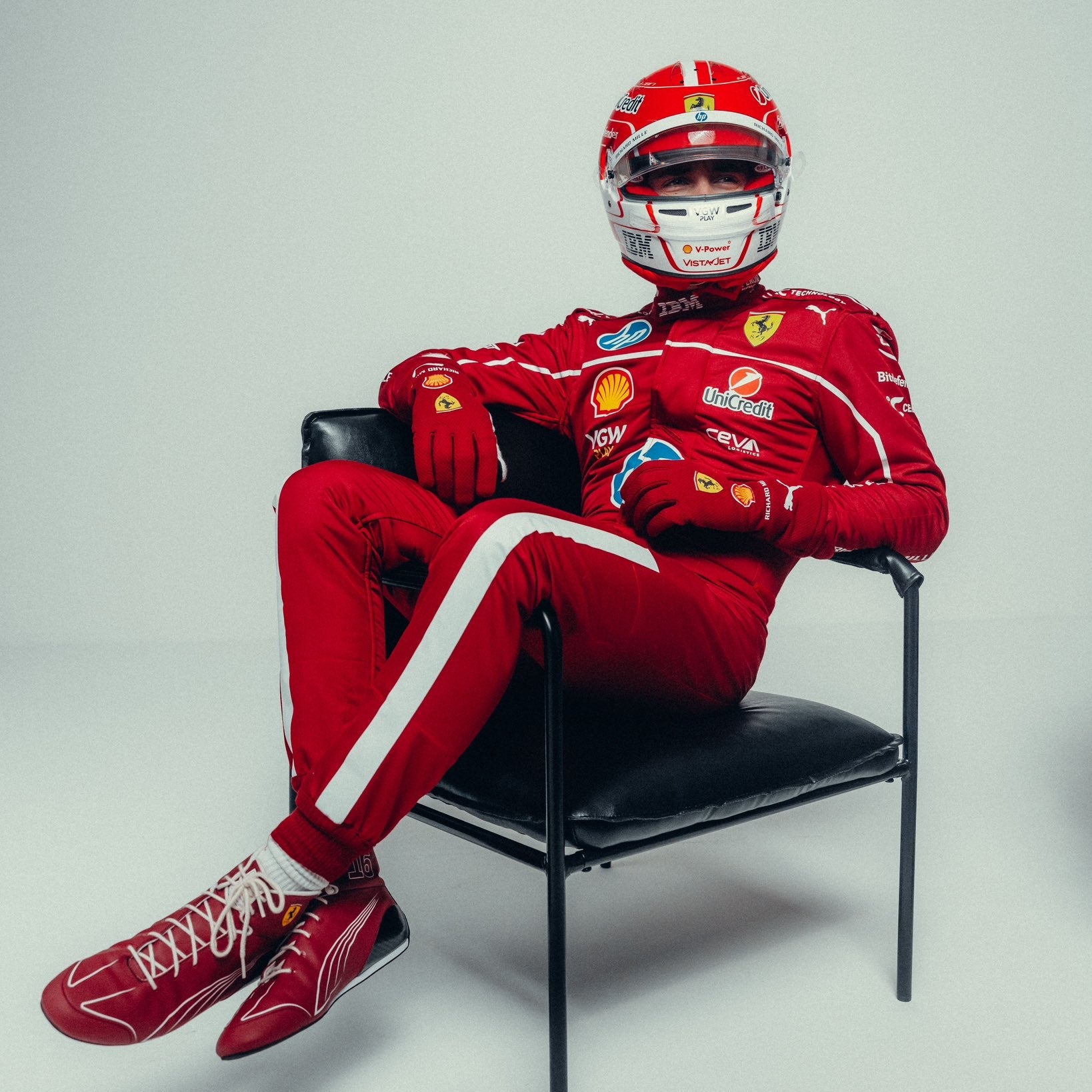 Casque Charles Leclerc 2025 - 1:1 - headgrid.fr