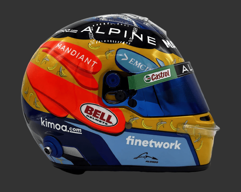 Casque Réplique Fernando Alonso – USA GP 2021 – Échelle 1:1 - headgrid.fr