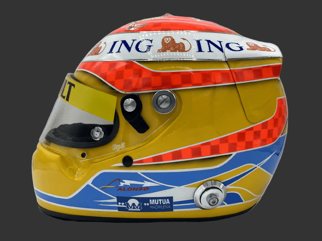Casque Réplique Fernando Alonso – Saison 2009 – Échelle 1:1 - headgrid.fr
