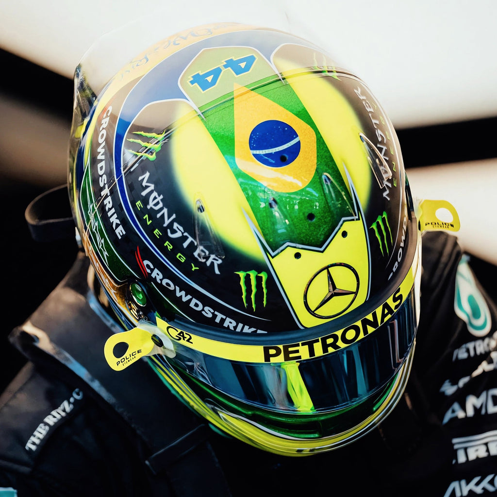 Casque réplique Lewis Hamilton – Brésil - Saison 2023 – Taille 1:1 - headgrid.fr