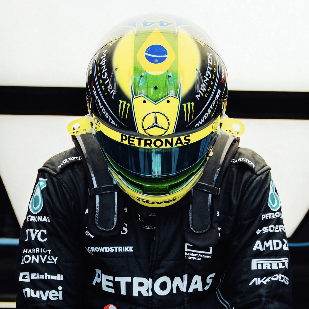 Casque réplique Lewis Hamilton – Brésil - Saison 2023 – Taille 1:1 - headgrid.fr