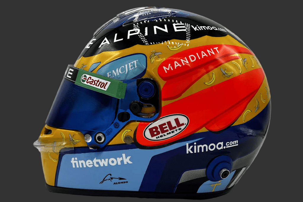 Casque Réplique Fernando Alonso – USA GP 2021 – Échelle 1:1 - headgrid.fr