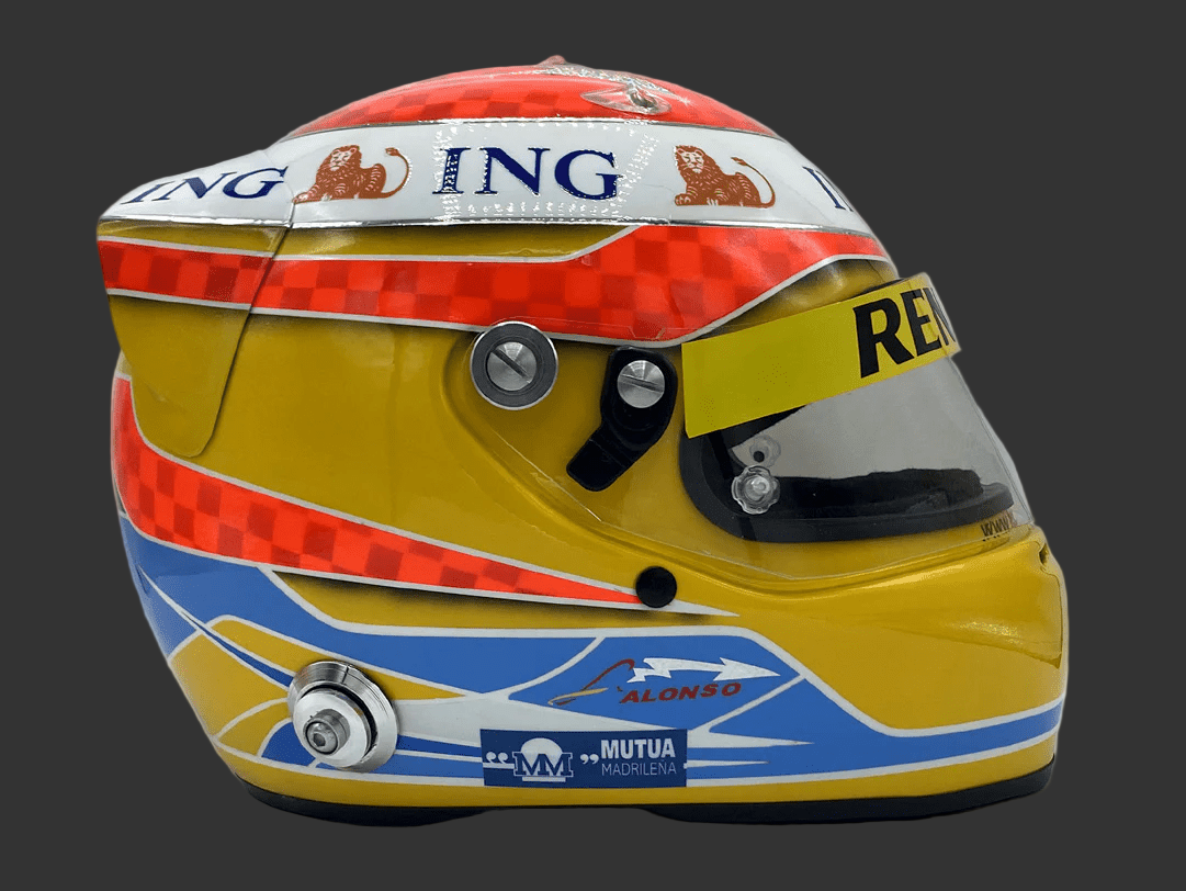 Casque Réplique Fernando Alonso – Saison 2009 – Échelle 1:1 - headgrid.fr