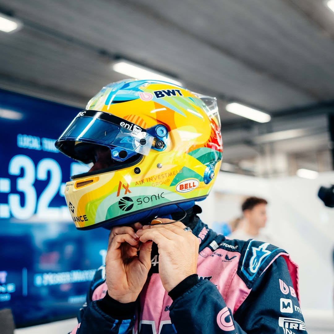 Casque Réplique Pierre Gasly – Brésil 2025 – Échelle 1:1 - headgrid.fr