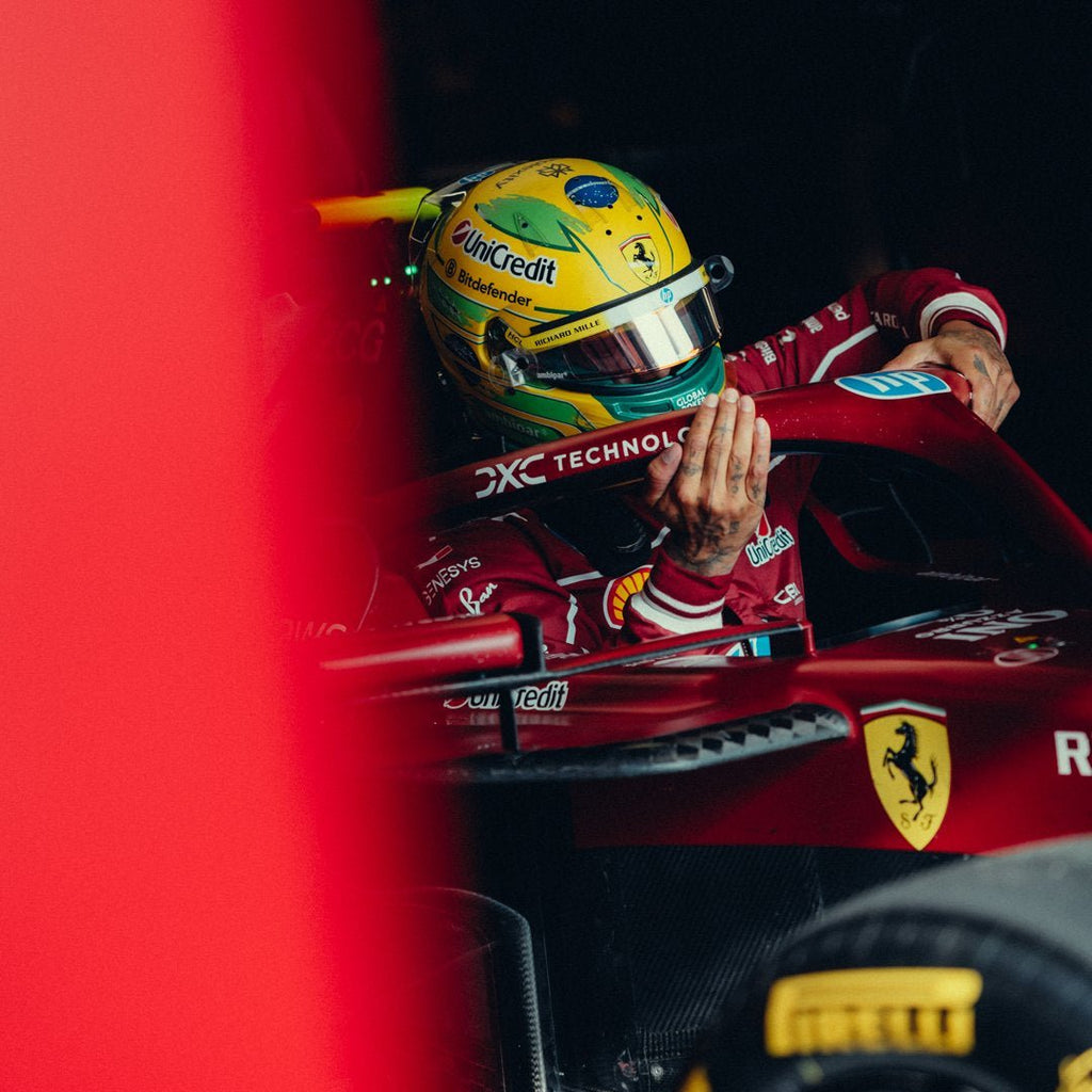 Casque Réplique Lewis Hamilton – Brésil 2025 – Échelle 1:1 - headgrid.fr