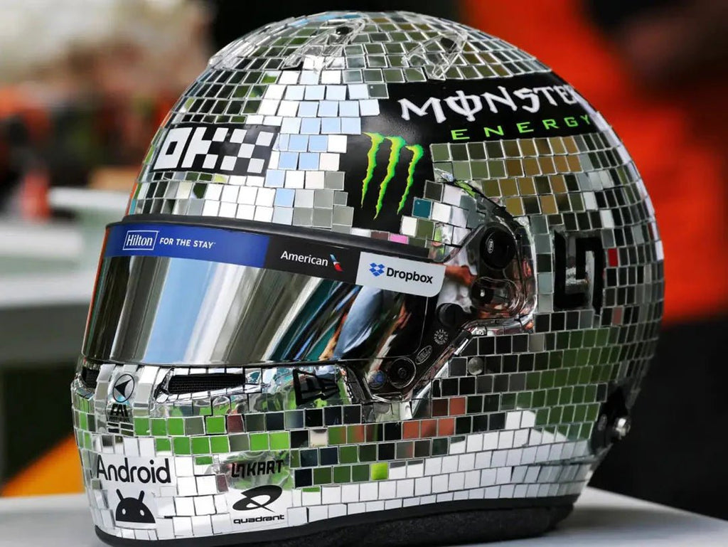 Casque Réplique Lando Norris – Miami GP 2025 – Casque “Disco” – Échelle 1:1 - headgrid.fr