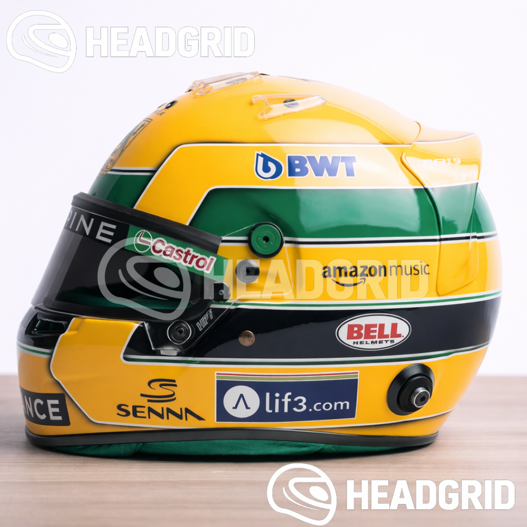 Casque Réplique Pierre Gasly – Imola 2024 – Hommage Ayrton Senna – Échelle 1:1