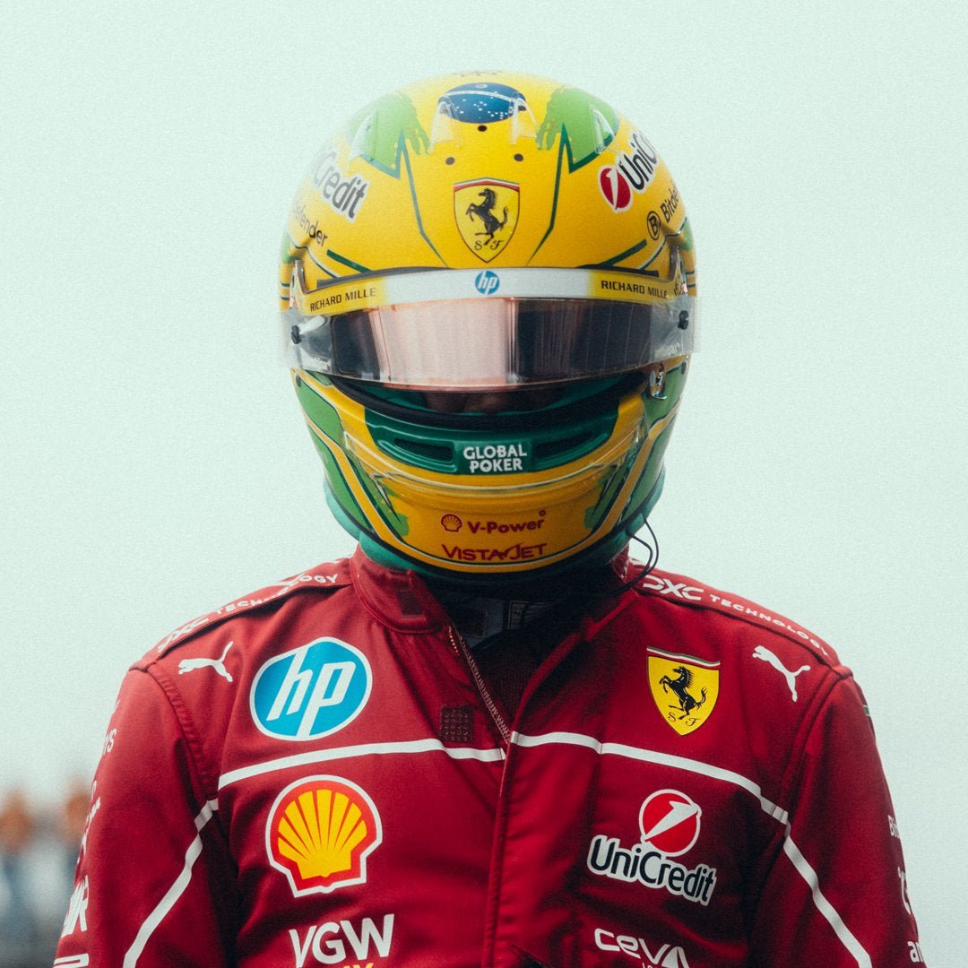 Casque Réplique Lewis Hamilton – Brésil 2025 – Échelle 1:1 - headgrid.fr