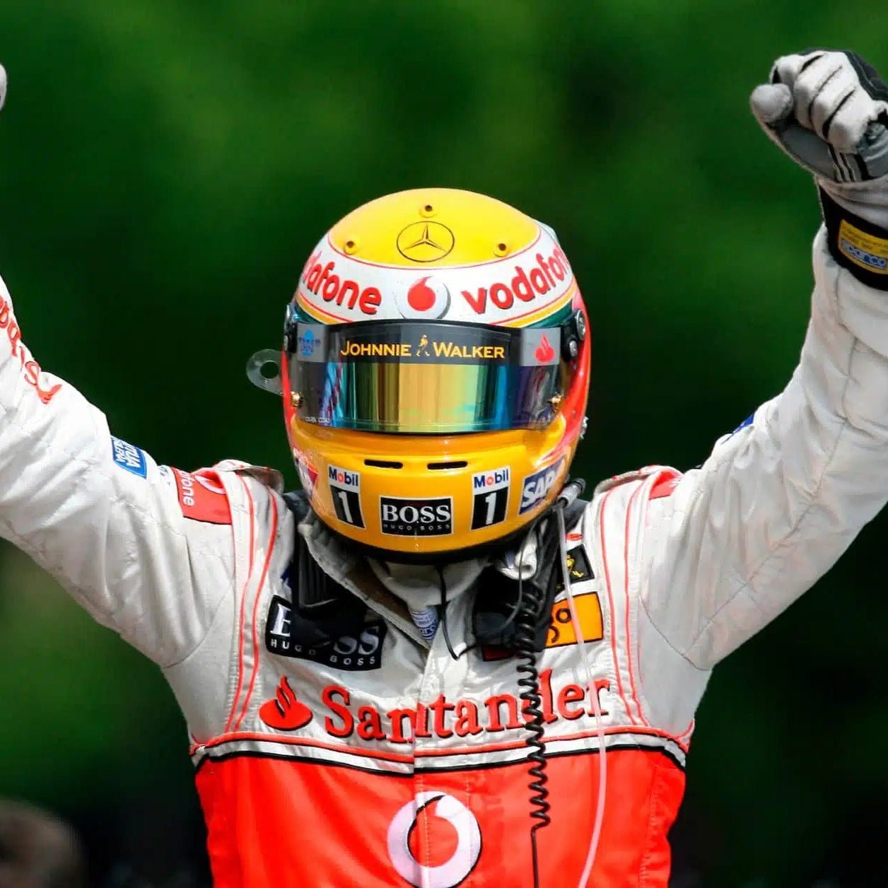 Casque réplique Lewis Hamilton – Saison 2008 – Échelle 1:1 - headgrid.fr