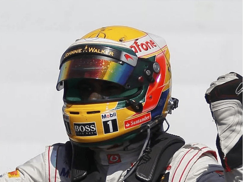 Casque réplique Lewis Hamilton – Saison 2008 – Échelle 1:1 - headgrid.fr