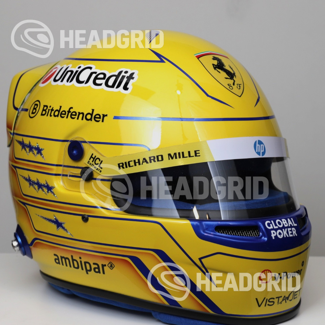 Casque Réplique Lewis Hamilton – Miami GP 2025 – Échelle 1:1