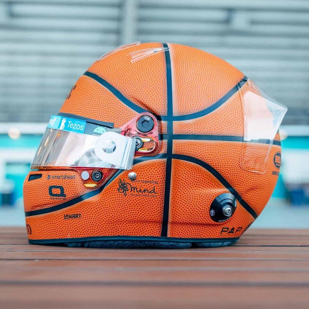 Casque Réplique Lando Norris – Miami GP 2022 “Basketball Helmet” – Échelle 1:1 - headgrid.fr