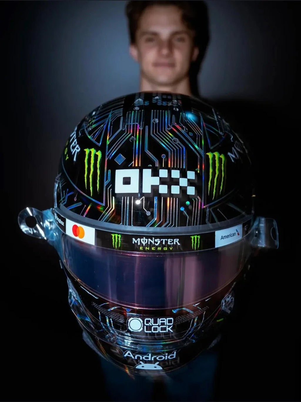 Casque Réplique Oscar Piastri – Austin GP 2025 – Échelle 1:1 - headgrid.fr