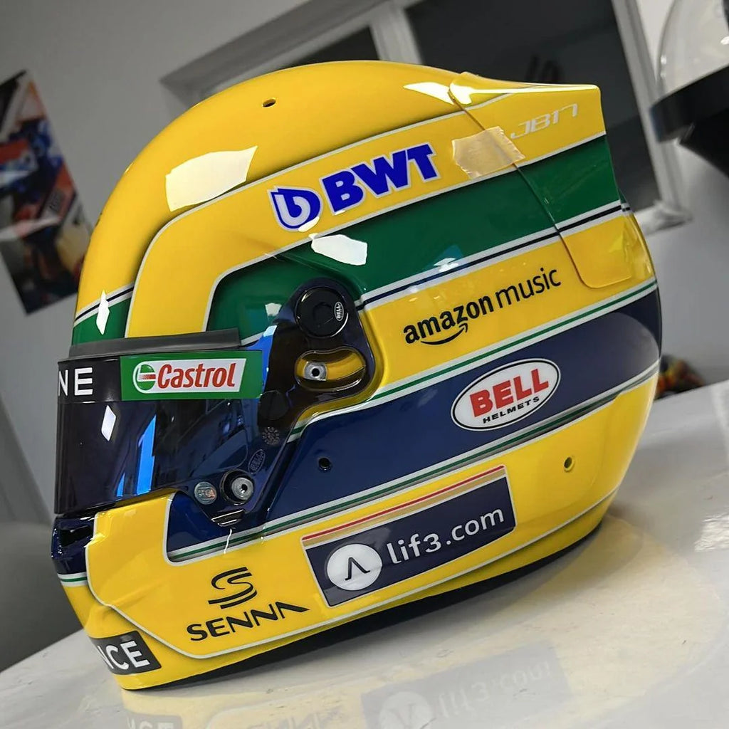 Casque Réplique Pierre Gasly – Imola 2024 – Hommage Ayrton Senna – Échelle 1:1