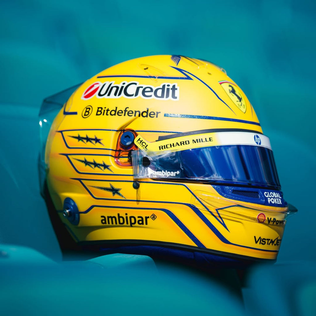 Casque Réplique Lewis Hamilton – Miami GP 2025 – Échelle 1:1 - headgrid.fr