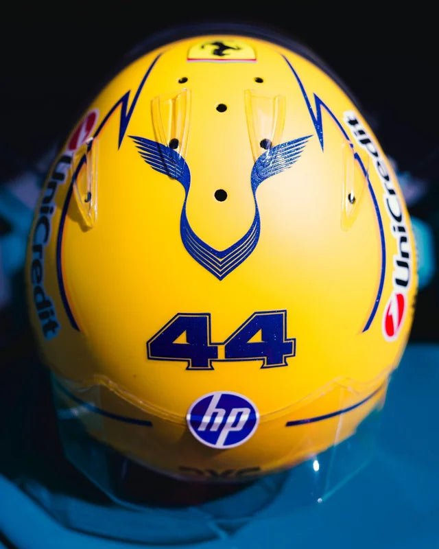 Casque Réplique Lewis Hamilton – Miami GP 2025 – Échelle 1:1 - headgrid.fr