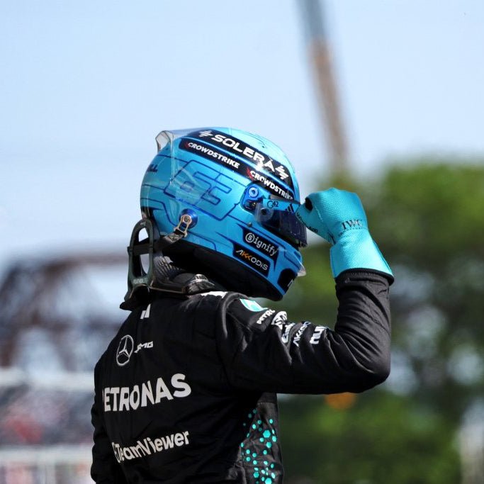 Casque George Russell 2024 - 1:1 - headgrid.fr