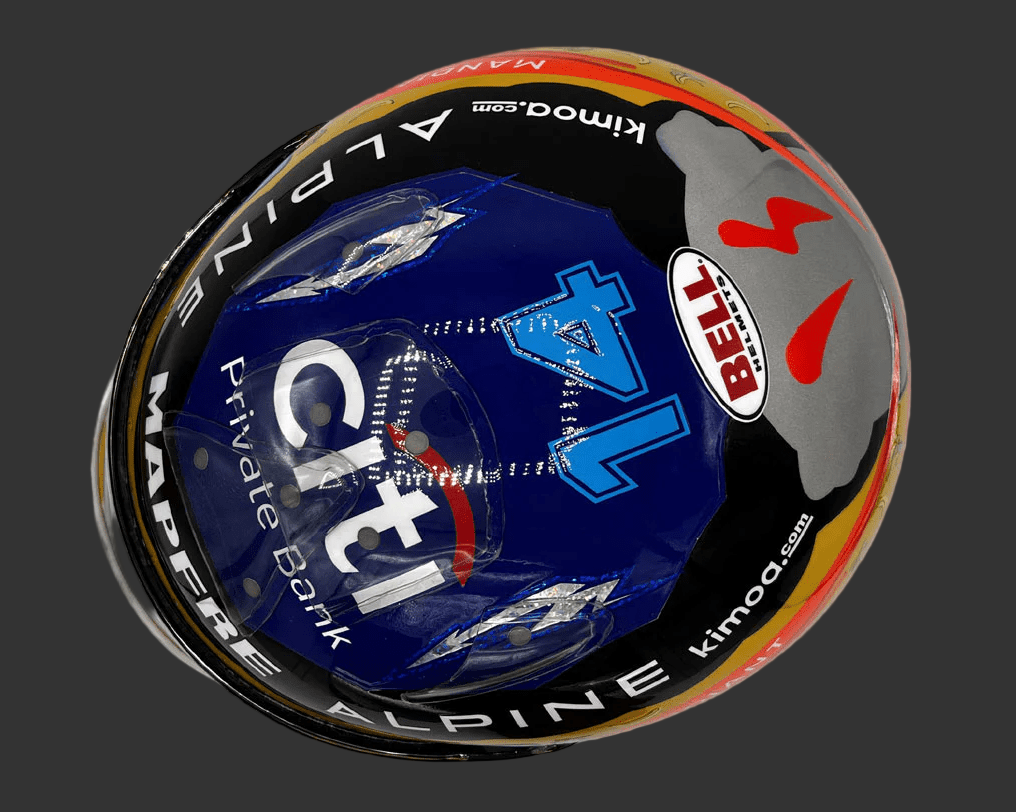 Casque Réplique Fernando Alonso – USA GP 2021 – Échelle 1:1 - headgrid.fr