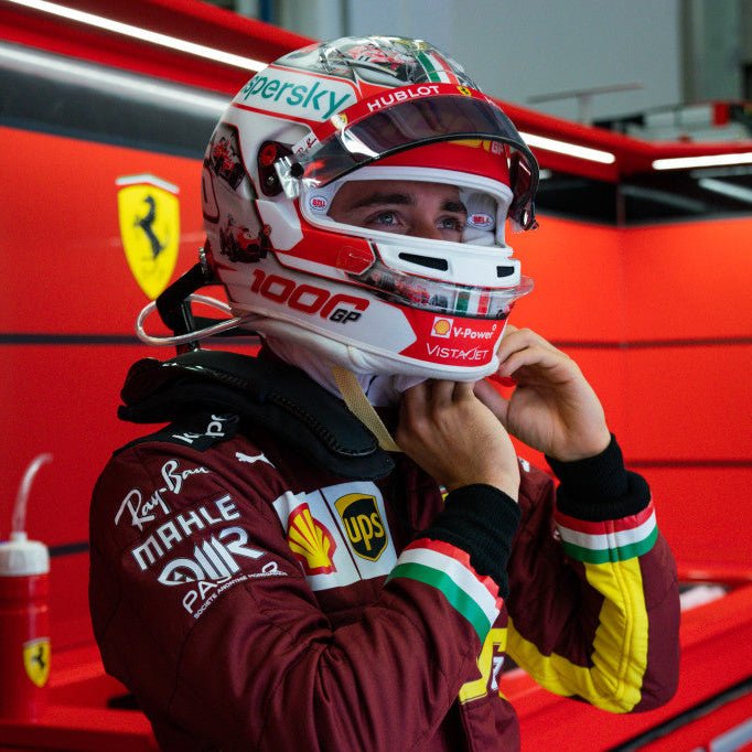 Casque Réplique Charles Leclerc – Tuscan GP 2020 – Échelle 1:1 - headgrid.fr