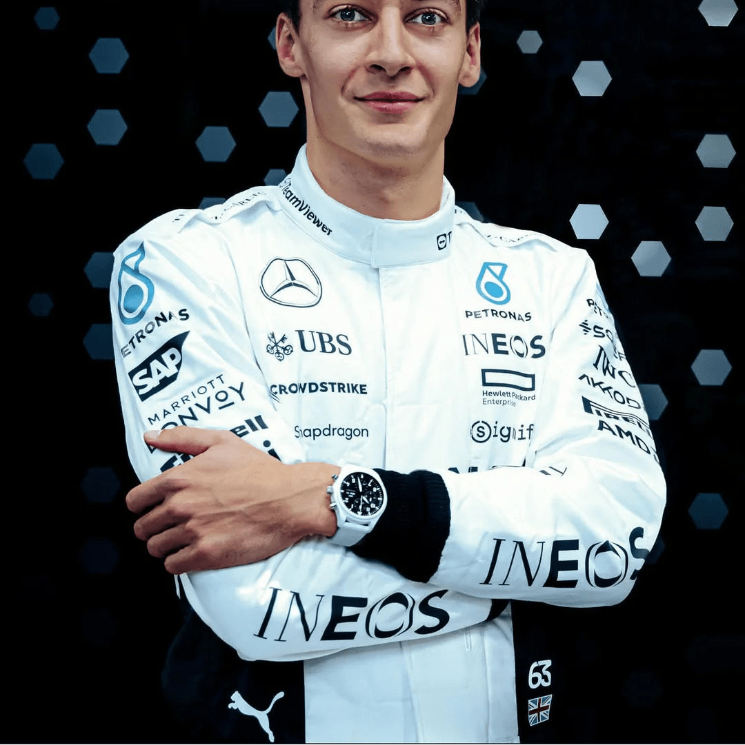 Combinaison Réplique George Russell – Qatar GP 2024 (White Edition) – Mercedes - AMG Petronas F1 – Saison 2024 - headgrid.fr