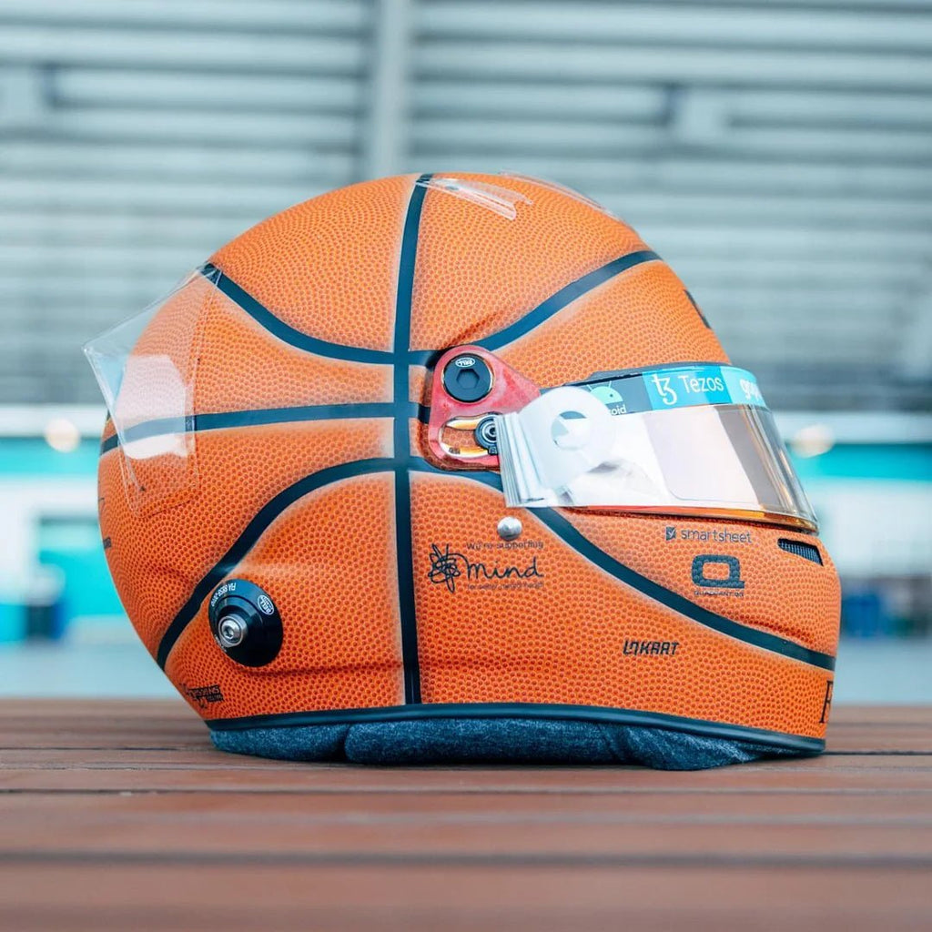 Casque Réplique Lando Norris – Miami GP 2022 “Basketball Helmet” – Échelle 1:1 - headgrid.fr