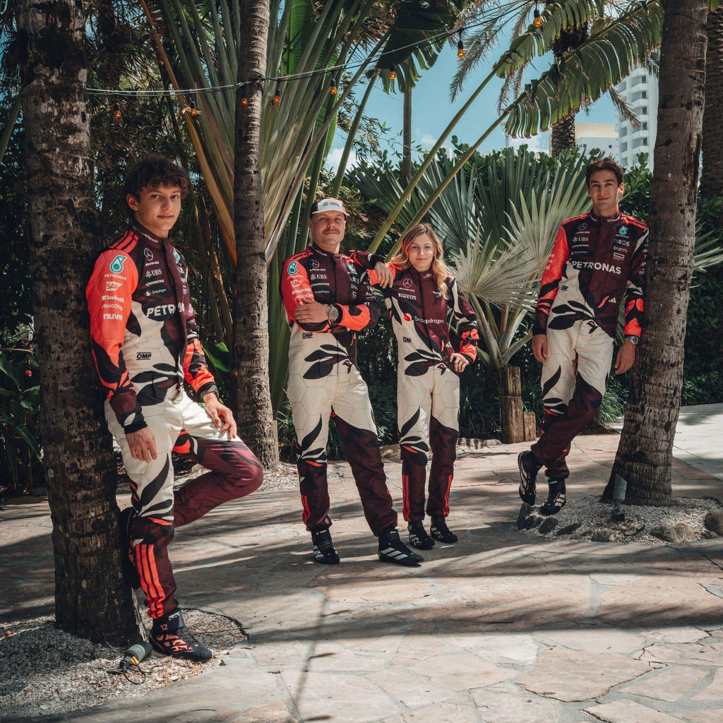 Combinaison Réplique Andrea Kimi Antonelli & George Russell – Miami GP 2025 – Mercedes AMG Petronas - headgrid.fr